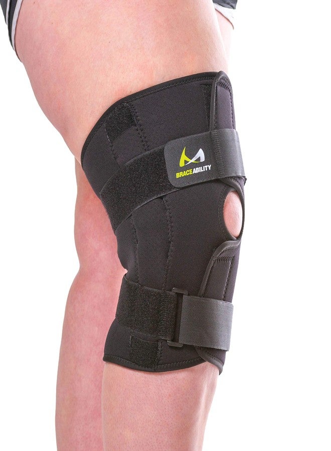 BraceAbility XXXXXL Plus Size Knee Brace - Bariatric Hinged Wraparound Support for Large Legs and Big Thighs, Meniscus Tears, Arthritis Joint Pain, Tendonitis, Ligament Injuries and Sprains (5XL) - Image 1