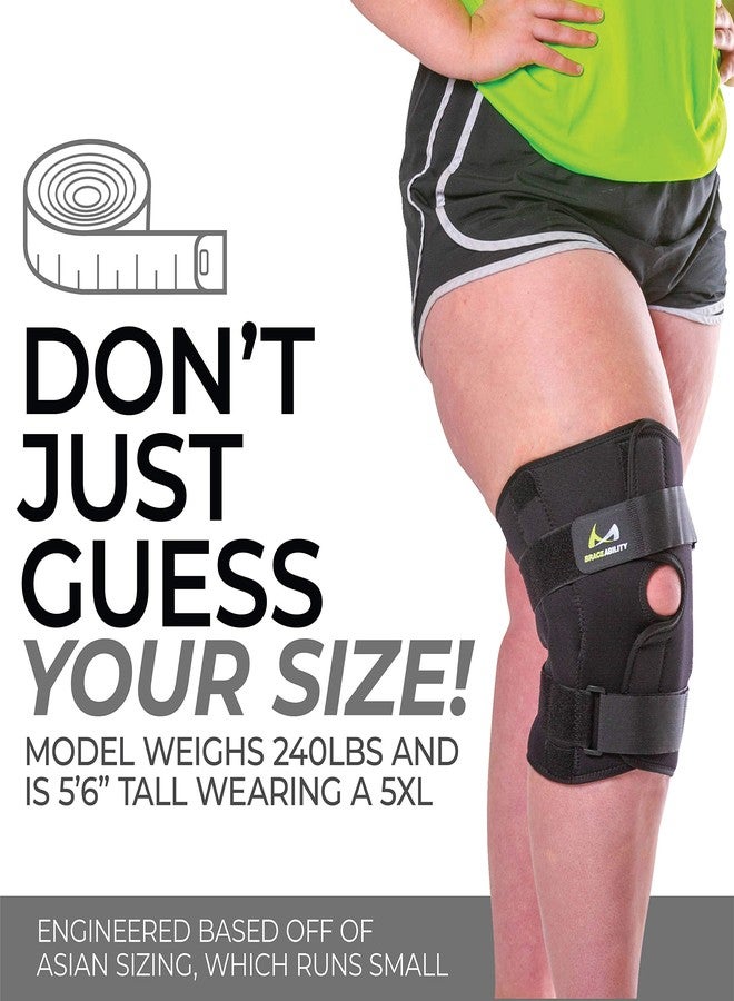 BraceAbility XXXXXL Plus Size Knee Brace - Bariatric Hinged Wraparound Support for Large Legs and Big Thighs, Meniscus Tears, Arthritis Joint Pain, Tendonitis, Ligament Injuries and Sprains (5XL) - Image 2