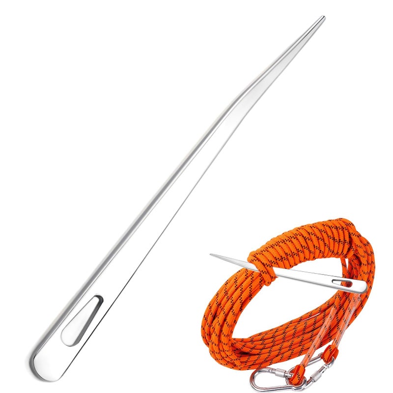VILPKWMP Stainless Steel Marlin Spike and Paracord Needle Tool, Rope Pusher and Splicing Aid for Knot Tying, Sailing Rigging, Bushcrafting, Camping, and Paracord Crafting Projects (1 Pc) - Image 1