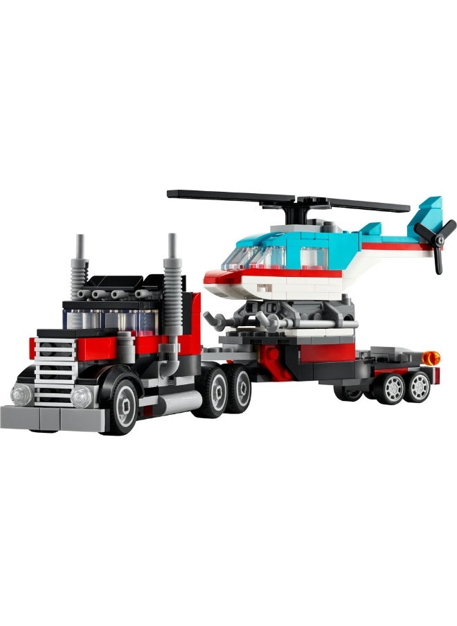 Creator Flatbed Truck with Helicopter Toy 31146 (270) Pieces