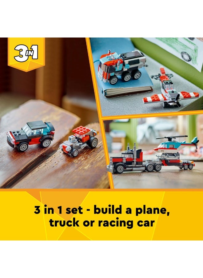 Creator Flatbed Truck with Helicopter Toy 31146 (270) Pieces