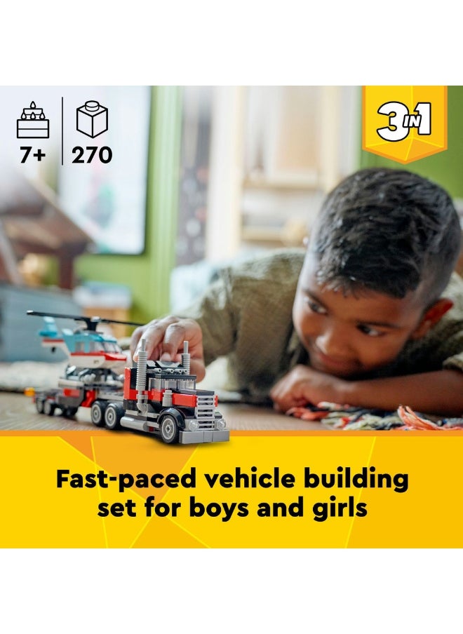 LEGO Creator Flatbed Truck with Helicopter Toy 31146 (270) Pieces  - Image 3