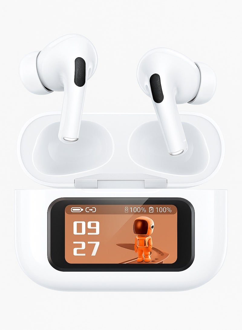 Bluetooth earphones, digital display screen, and noise-canceling microphone