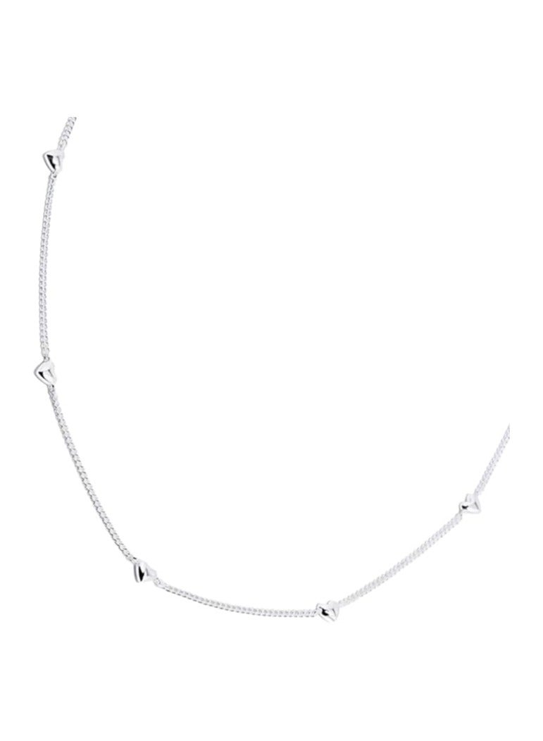 بونكا قلادة نسائية انيقة بتصميم عصري مع دلاية متنوعة من بونكا سلسلة تحتوى على قلوب صغيره فضى - Image 1