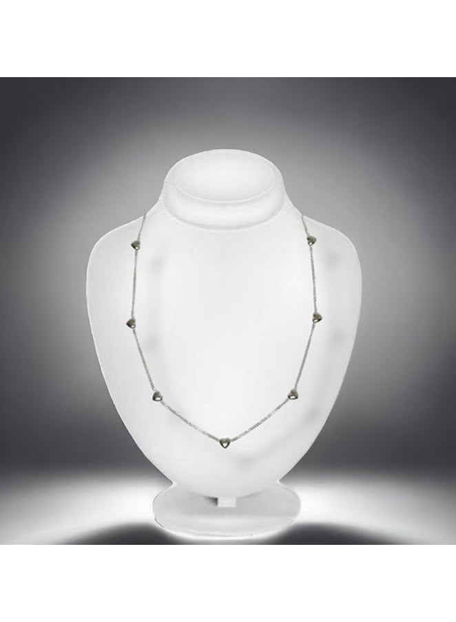 بونكا قلادة نسائية انيقة بتصميم عصري مع دلاية متنوعة من بونكا سلسلة تحتوى على قلوب صغيره فضى - Image 4