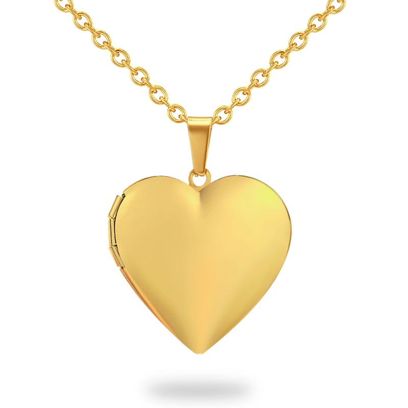 PHOCKSIN Gold Heart Lockets Necklace for Girlfriend Locket Necklaces that Holds 2 Pictures Memorial Lockets for Women - Image 1