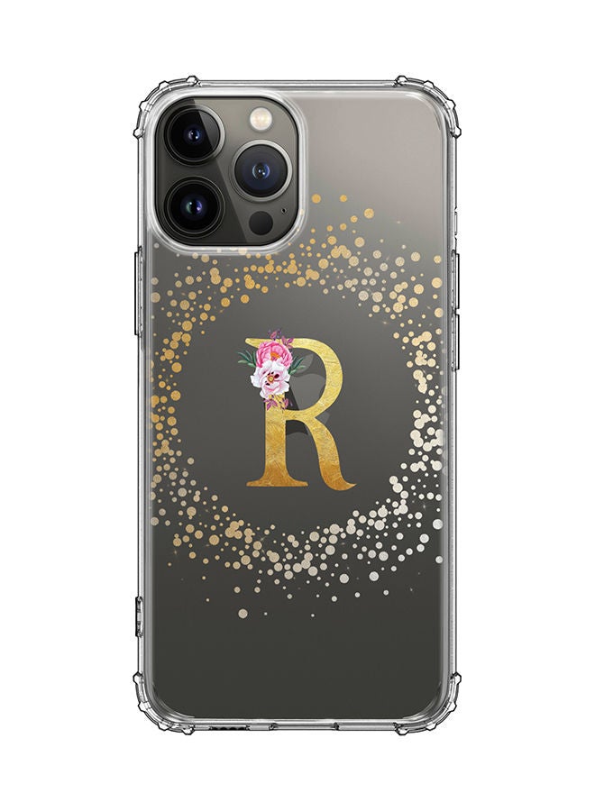 Stylizedd Monogram Design Classic Clear Cover for Apple iPhone 13 Pro Max Case Soft TPU Gel Thin Transparent Flexible Cover - R - Image 1