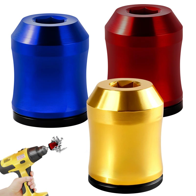 CYUXING 3Pcs Screwdriver Head Magnetic Ring, Screw Ring Set Removable Household Tool for Drills| Universal Bit Holder for Hex Screwdrivers & Power Bits | Alloy Screw Holder for DIY Repair - Image 1
