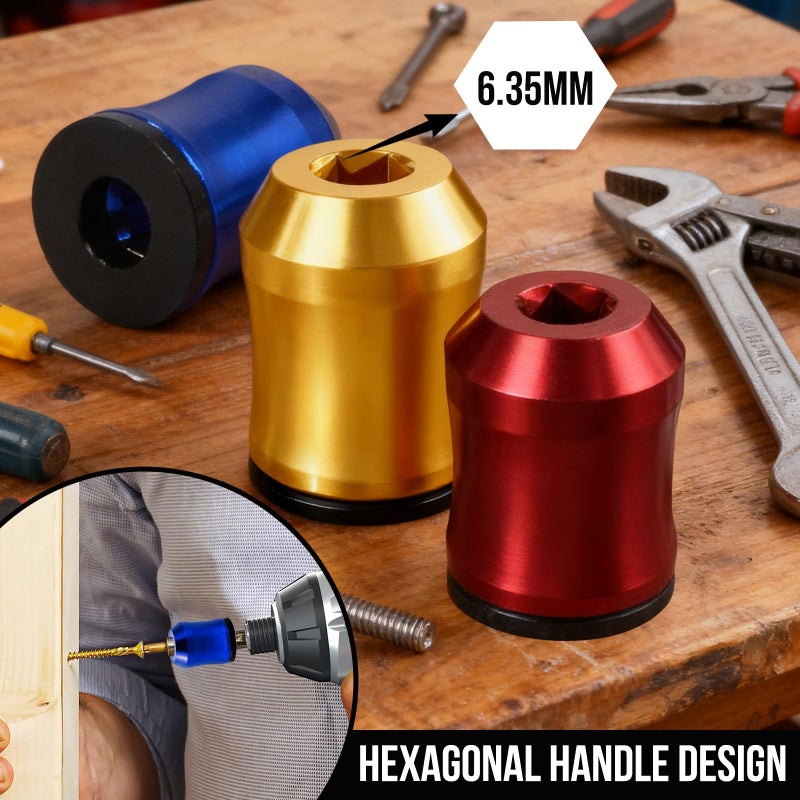 CYUXING 3Pcs Screwdriver Head Magnetic Ring, Screw Ring Set Removable Household Tool for Drills| Universal Bit Holder for Hex Screwdrivers & Power Bits | Alloy Screw Holder for DIY Repair - Image 4