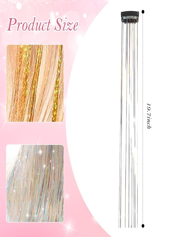 BendJoy® 6-Piece glitter Clip-in hair tinsels for women Vibrant Colors | Tangle-Free | Lightweight | Shimmering Strands | Easy to Apply | Party Hair Accessories - Image 2