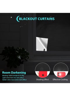 YOUGE Blackout Curtain, 5 Pcs Set Blackout Shade with Velcro Strips, Portable Blackout Window Cover for Bedroom, Travel, Baby Nursery 145cm x 200cm  - Image 2