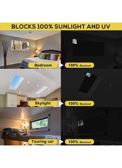 YOUGE Blackout Curtain, 5 Pcs Set Blackout Shade with Velcro Strips, Portable Blackout Window Cover for Bedroom, Travel, Baby Nursery 145cm x 200cm  - Image 3