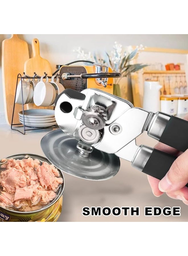 PrinChef Can Opener Manual, Can Openers with Magnet, No-Trouble-Lid-Lift, Handheld Can Opener Smooth Edge with Sharp Blade | Can Openers with Large Effort-Saving Handles, Easy Grip & Heavy Duty, Black - Image 1