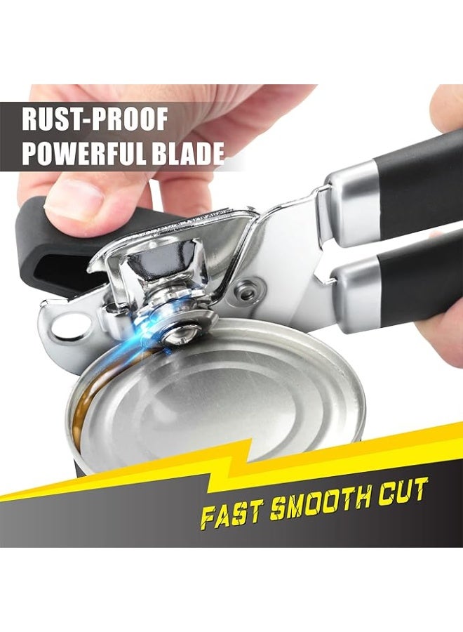 PrinChef Can Opener Manual, Can Openers with Magnet, No-Trouble-Lid-Lift, Handheld Can Opener Smooth Edge with Sharp Blade | Can Openers with Large Effort-Saving Handles, Easy Grip & Heavy Duty, Black - Image 4