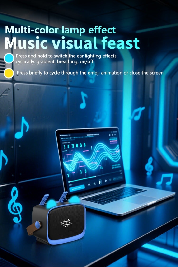 Kids Karaoke Speaker with Dual Microphones, Multiple Lighting Modes, Bluetooth Compatible Audio System, Holiday Gift, New Year Gift Blue  - Image 5