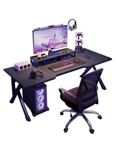 OHAHO K Shaped Gaming Desk 140cm Computer Table Home Office Computer Desk Table Large Desktop Easy to assemble  - Image 1