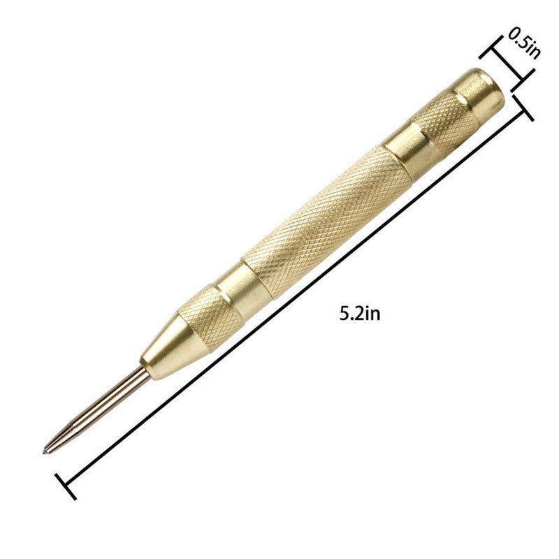 PAMISO 2 Pack Automatic Center Punch, 5.1 Inch Spring Loaded Drill Punch Tool,Brass Window Spring Punch Tool, Fixed Point & Car Window Glasses Break - Image 5