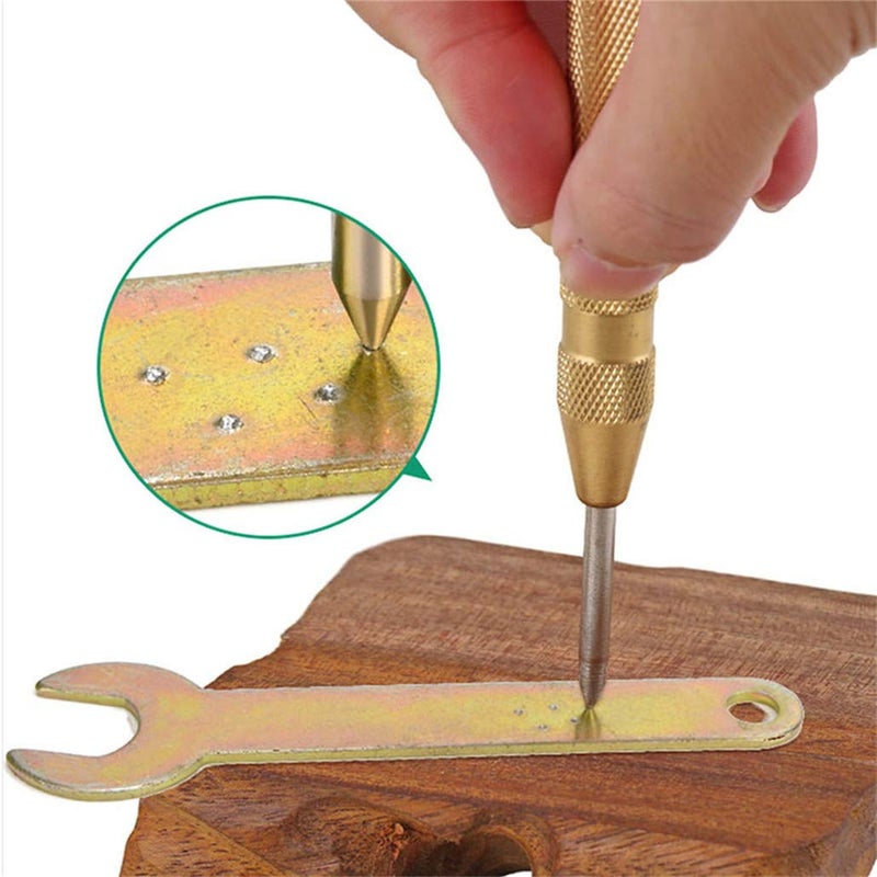 PAMISO 2 Pack Automatic Center Punch, 5.1 Inch Spring Loaded Drill Punch Tool,Brass Window Spring Punch Tool, Fixed Point & Car Window Glasses Break - Image 3