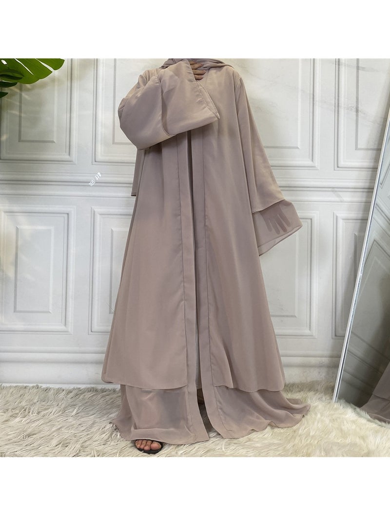 NIBEMINENT Women Abaya Comfortable Muslim Dress Solid Loose Fit Long Cardigan Hijab Durable And Breathable Robe Open Front Kaftan Maxi Dress For Women Teens - Image 3