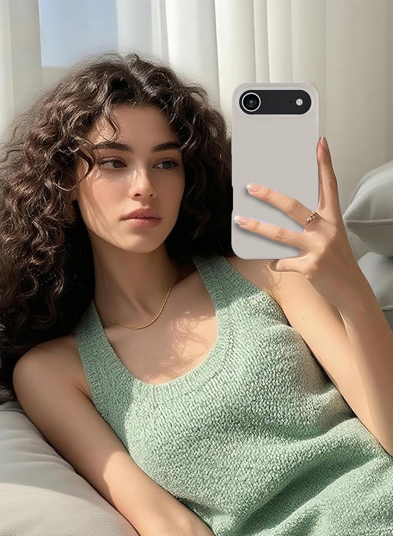 CATANES Silicone Protective Phone Case for iPhone 17 Air - Soft Anti-Scratch Microfiber Lining Ultra Slim Drop Protection Phone Cover - Natural Titanium - Image 5