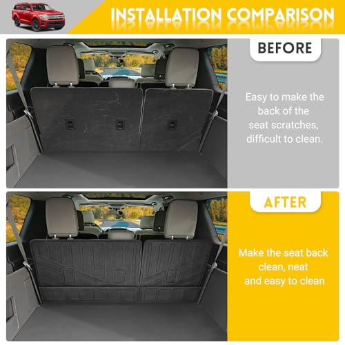 JTYZSM Backrest Mat for 2018-2024 Ford Expedition Max/Lincoln Navigator L Cargo Mat All Weather Rear Seat Back Cover Mat Cargo Liner for 18-24 Ford Expedition Max/Lincoln Navigator L Accessories - Image 3