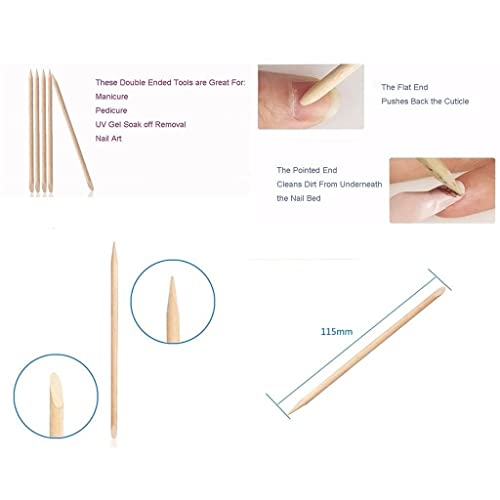 SWEETPEA�24 pcs Orange Wood Stick for Cuticle Pusher Remover and Nail Art, Set of 24 - Image 5
