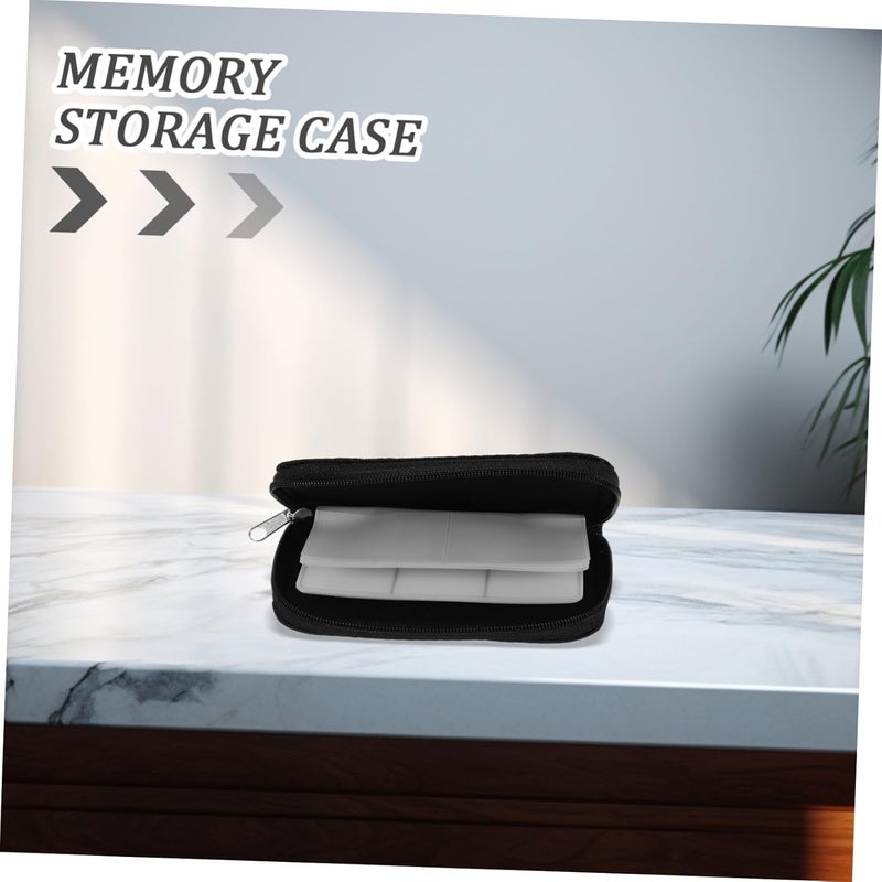 8sheets Memory Card Organizer Holder Case for Lightweight Zipper Closure Black - Image 4