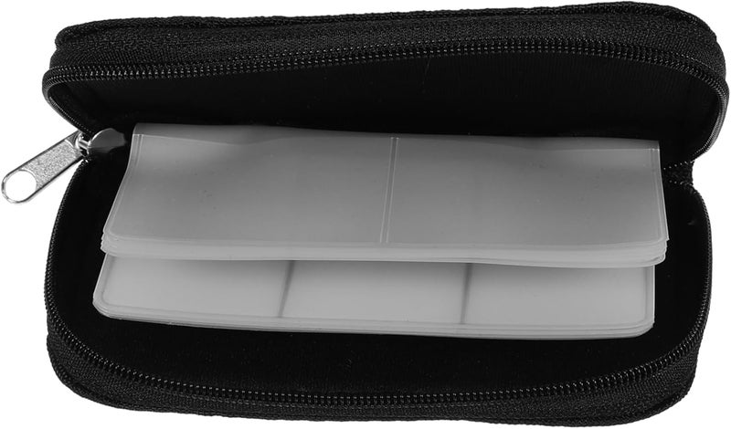 8sheets Memory Card Organizer Holder Case for Lightweight Zipper Closure Black - Image 1