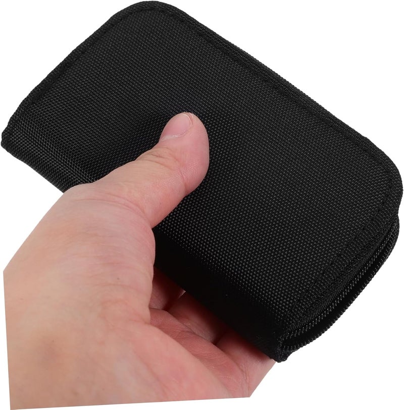 8sheets Memory Card Organizer Holder Case for Lightweight Zipper Closure Black - Image 5