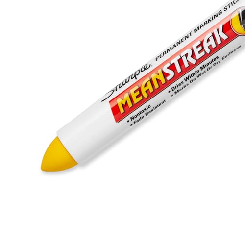 SHARPIE Mean Streak Permanent Marking Stick, Bullet Tip, Yellow (Pack of 12) - Image 3