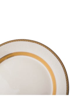 Dania Set of 6 pure porcelain dinner plates with gold decoration. Plate size: 18 cm  - Image 2