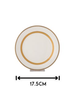 Dania Set of 6 pure porcelain dinner plates with gold decoration. Plate size: 18 cm  - Image 4