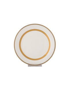 Dania Set of 6 pure porcelain dinner plates with gold decoration. Plate size: 18 cm  - Image 3