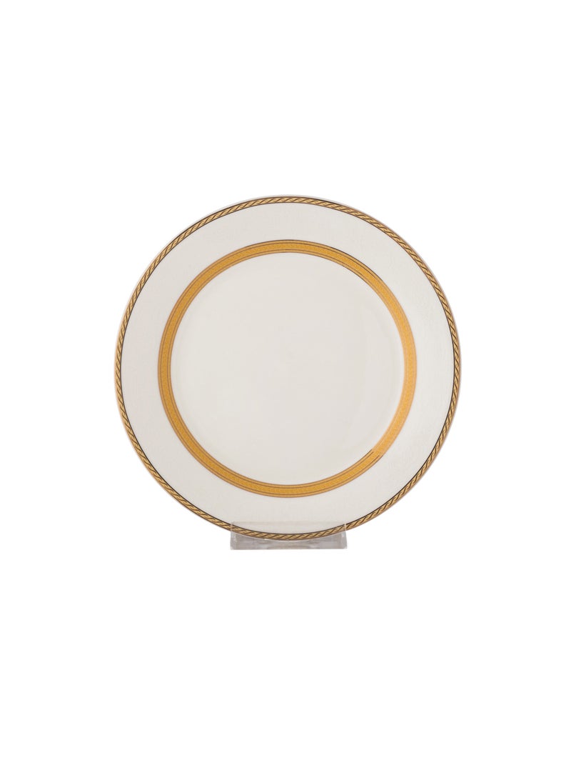 Dania Set of 6 pure porcelain dinner plates with gold decoration. Plate size: 18 cm  - Image 3