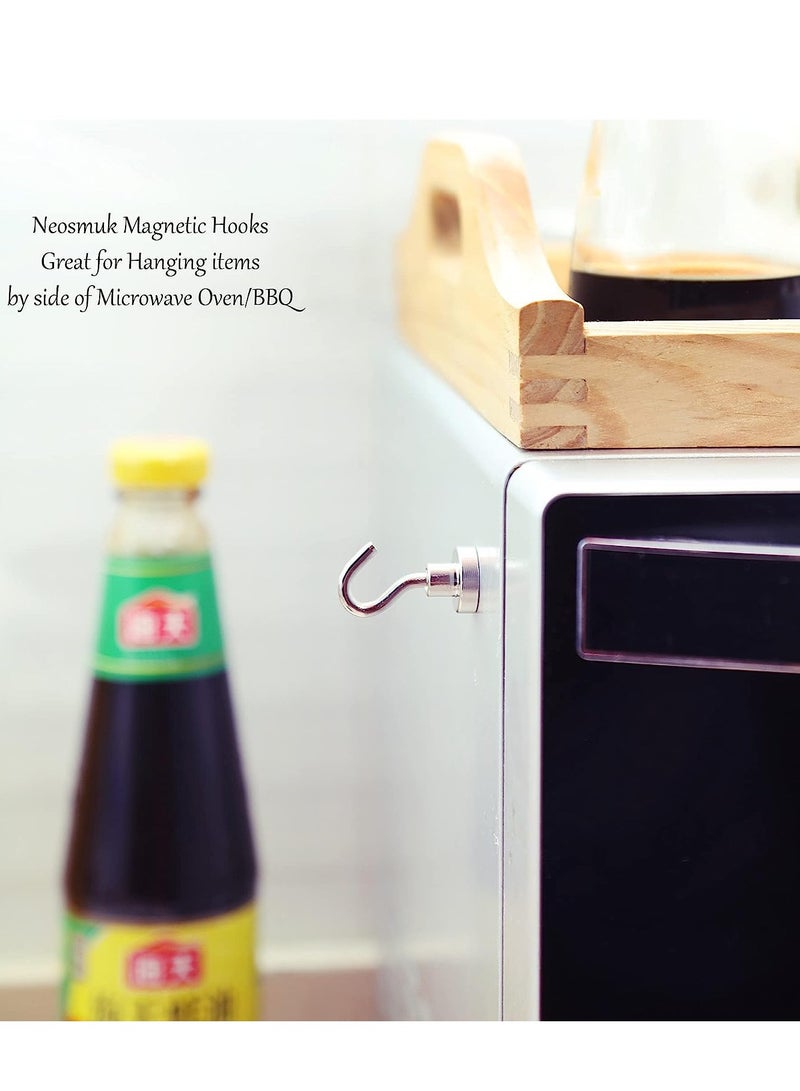 Magnetic Hooks, 27+ lb Strong Magnet with Hook for Fridge, Super Neodymium Extra Strength Industrial Hooks for Hanging, Magnetic Hanger for Toolbox, Cruise, Grill, Coat and Storage （ 12 Pcs ） - Image 4