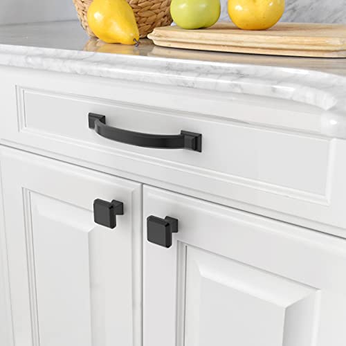 Amerdeco 10 Pack Matte Black Cabinet Pulls 4 Inch(102mm) Hole Centers, Handles for Kitchen Cabinet Hardware, Arch Cabinet Handles for Bathroom Dresser Drawer Handles ZH0016… - Image 4