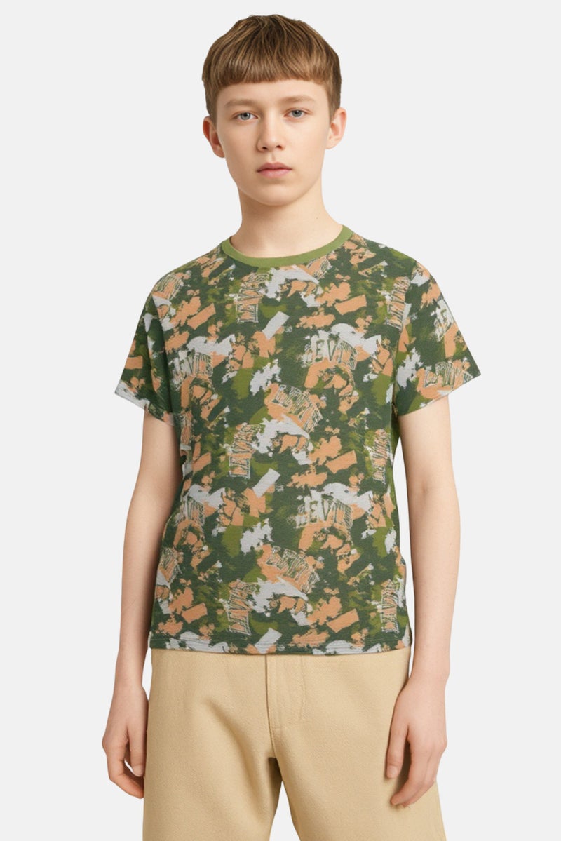 Levi's Kids Boy Camouflage Short Sleeve T-Shirt, Multicolor - Image 1