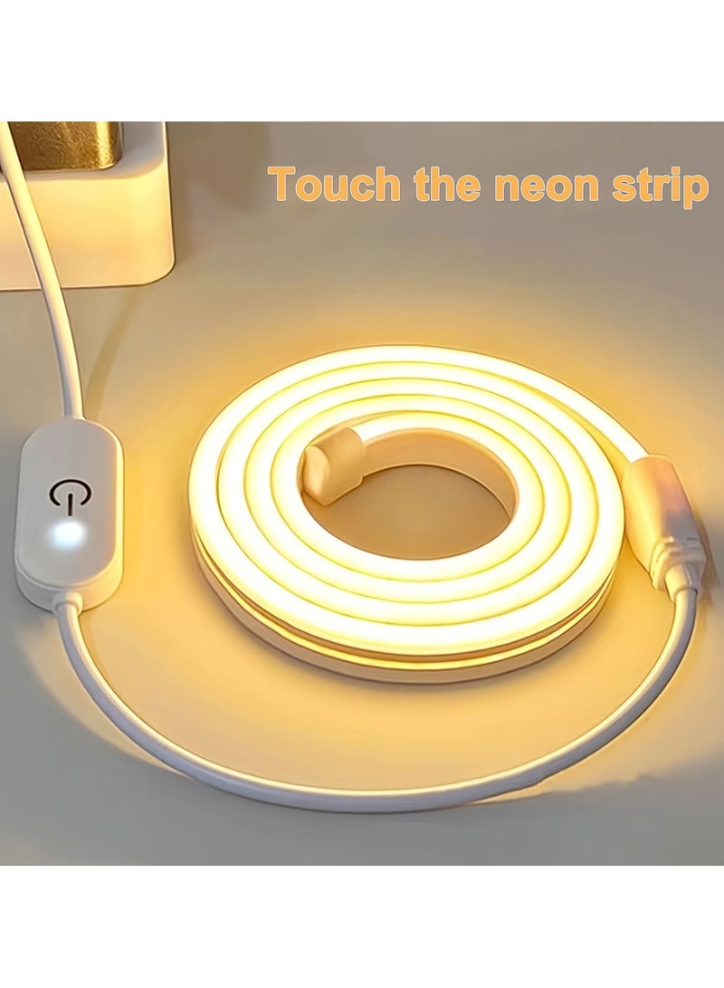 USB-Powered Neon LED Light Strip – 5V Low Voltage Super Bright, Flexible & Waterproof Touch Control for Mirror Decor, Gradient Vivid Atmosphere Lighting (Home/Bar/Car) - Image 3