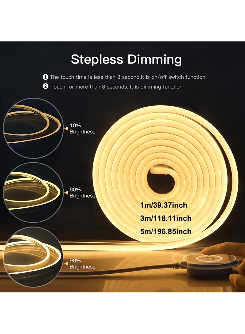 USB-Powered Neon LED Light Strip – 5V Low Voltage Super Bright, Flexible & Waterproof Touch Control for Mirror Decor, Gradient Vivid Atmosphere Lighting (Home/Bar/Car) - Image 4