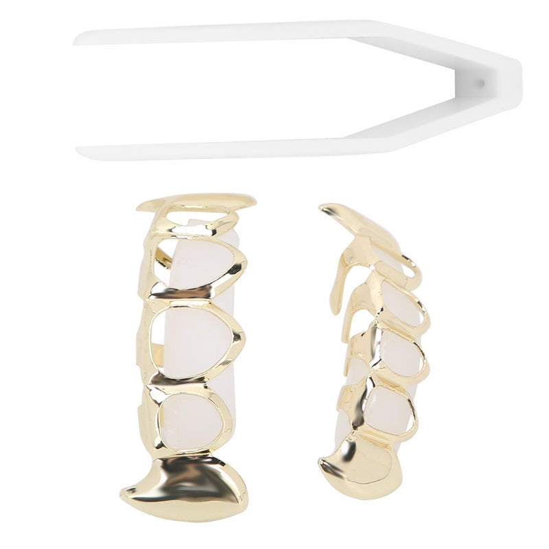 Hollow Plating Teeth Brace Fashionable Metal Teeth Decoration Jewelry for PartyGold - Image 5