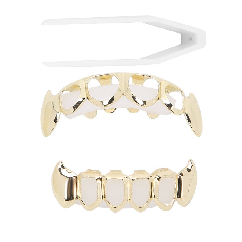 Hollow Plating Teeth Brace Fashionable Metal Teeth Decoration Jewelry for PartyGold - Image 3