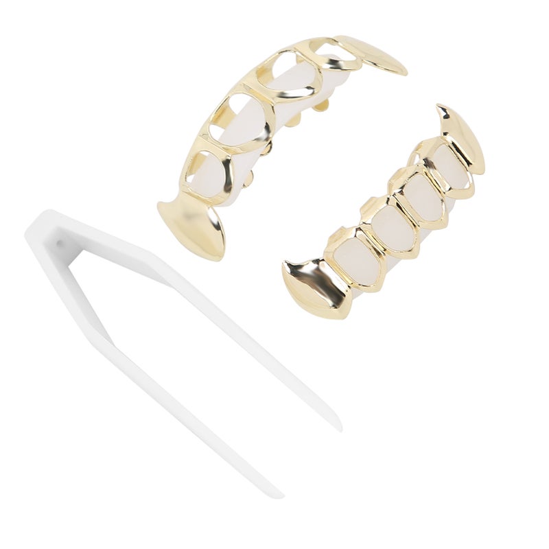 Hollow Plating Teeth Brace Fashionable Metal Teeth Decoration Jewelry for PartyGold - Image 4