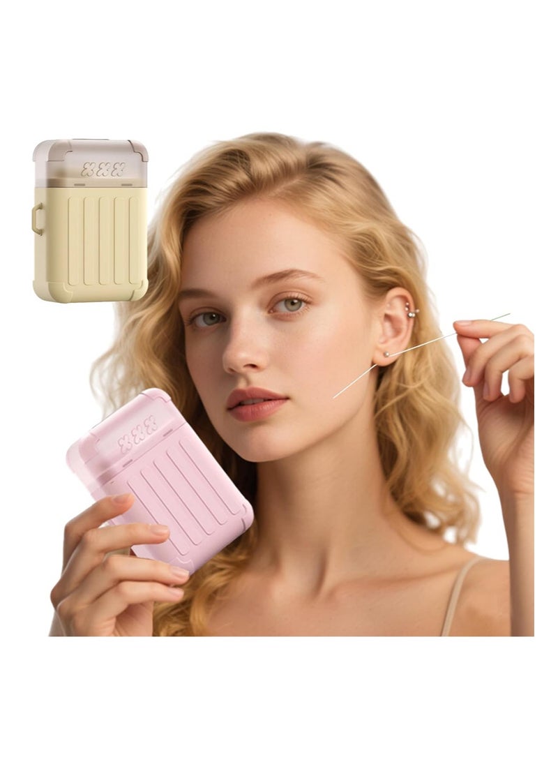 HaLunhi 2 Packs Ear Hole Cleaner，Piercing Cleaner Floss，Earring Hole Cleaner with 480 Pcs Disposable Ear Piercing Cleaning Floss，30 ml Cleaning Solution for Women Men（Rose flavor+Mint） - Image 4