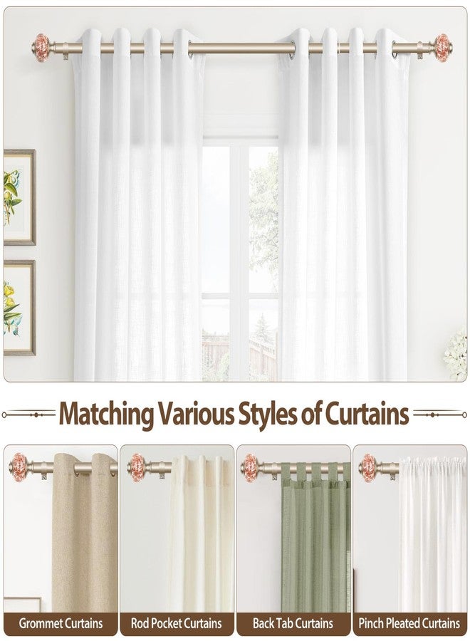 USFOOK Curtain Rods 32 to 58 Inches (2.6-4.8ft), USFOOK 7/8 InchTelescoping Splicing Drapery Rods for Windows 20 to 54 Inch, Decorative Curtain Rod for Home Decor with Rose Gold Translucent Finials - Image 5