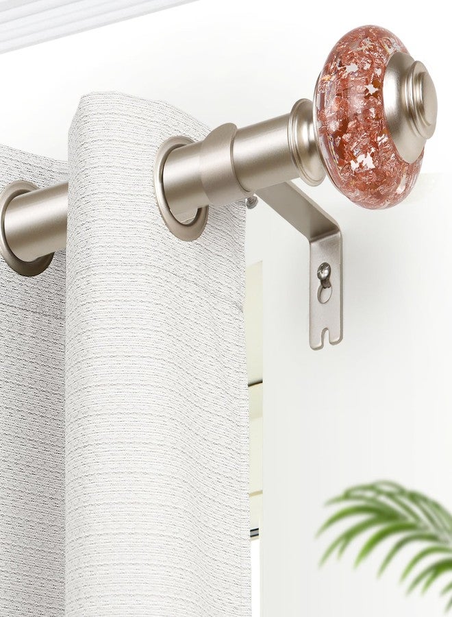USFOOK Curtain Rods 32 to 58 Inches (2.6-4.8ft), USFOOK 7/8 InchTelescoping Splicing Drapery Rods for Windows 20 to 54 Inch, Decorative Curtain Rod for Home Decor with Rose Gold Translucent Finials - Image 2