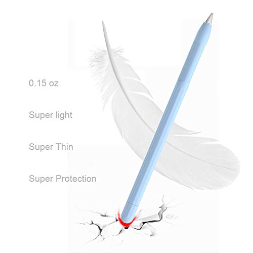 YINVA Case, Grip, Accessories Holder for Apple Pencil 1st Generation, Cover Sleeve with Protective Nib Cover for iPad Pencil(Blue) - Image 4