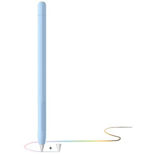 YINVA Case, Grip, Accessories Holder for Apple Pencil 1st Generation, Cover Sleeve with Protective Nib Cover for iPad Pencil(Blue) - Image 1