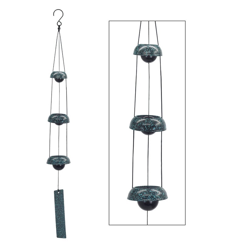 ASTARIN Temple Wind Chimes - Dark Atrovirens, 3 Bells, Feng Shui Home Yard Decoration, Memorial Gift for Peace Lovers - Image 1