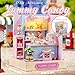 Kisoy Dollhouse Miniature with Furniture Kit DIY 3D Wooden DIY House Kit with Dust CoverHandmade Tiny House Toys for Teens Adults Gift Yummy Candy - Image 4