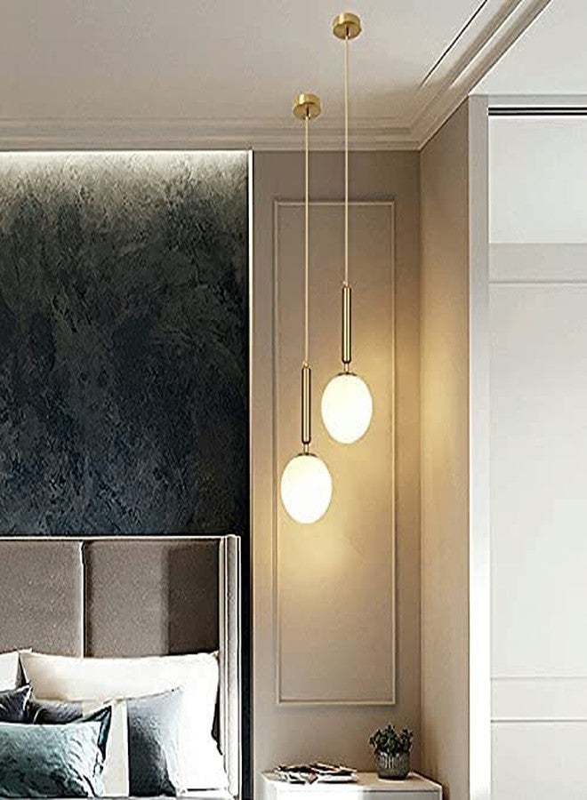 CITRA 1 Light LED Gold Frosted Round Ball Pendant Lamp Ceiling Light - Warm White - Image 4